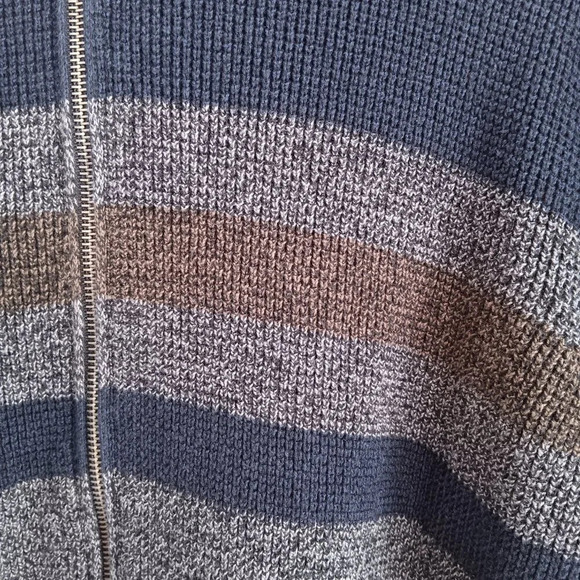 Southern Pines Sweater Full Zip Navy Gray Stripes Mens Size XL - Picture 4 of 8